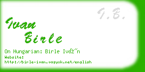 ivan birle business card